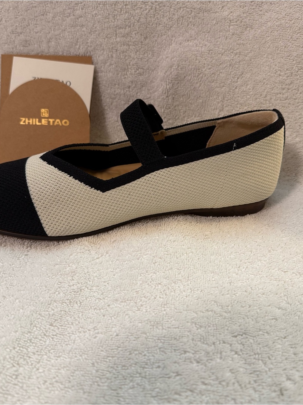 Black and Cream Mary Jane Knit Flats bundle shoes for deeper discount - Picture 6 of 15